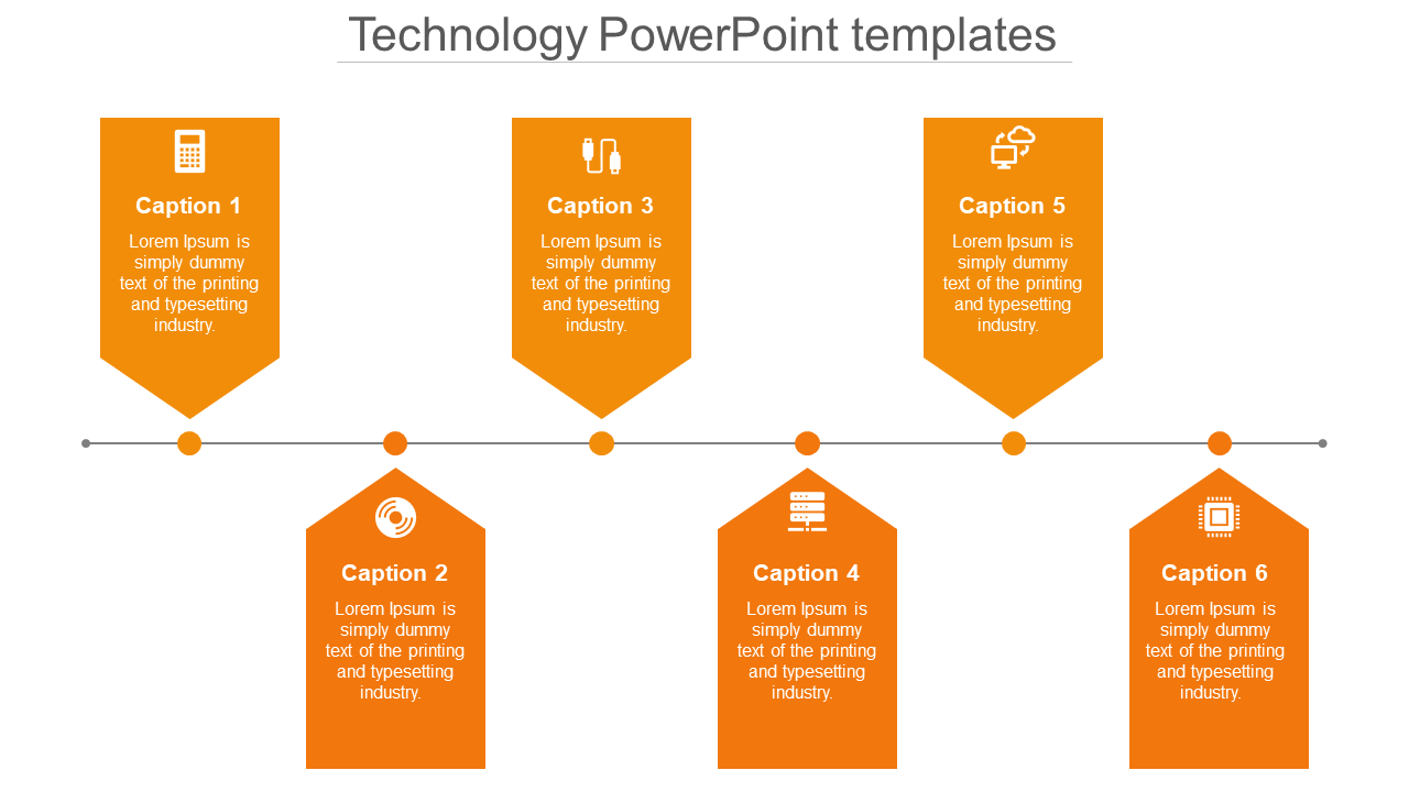 technology powerpoint templates-orange
